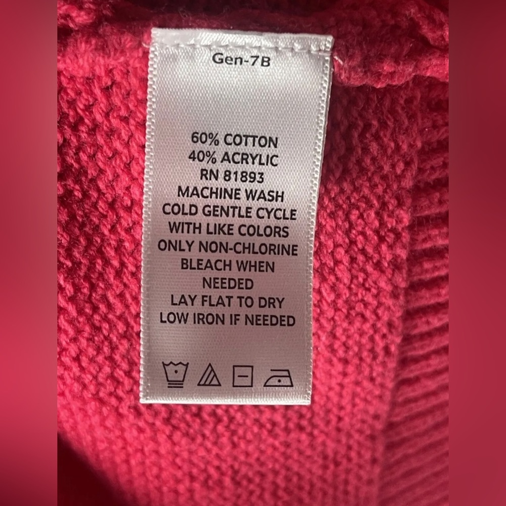 Vintage Womens Cardigan Knit Sweater Red/pink Liz Claiborne New York Sz XXS - Picture 5 of 8